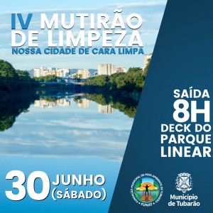 Mutirão de limpeza do Rio Tubarão será neste sábado (30)